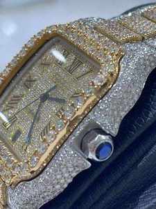 Reloj de Lujo de Dos Tonos con Diamantes Roman VVS, Cristal y Acero Inoxidable, Totalmente Cubierto de Moissanita, Movimiento Automático, 41MM - Product Image 2