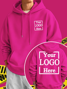 Custom Front Logo Hoodie 100% Cotton Fleece 370g Unisex Regular Fit Casual Autumn Wear Heat Transfer Printed High Quality OEM - Product Image 2