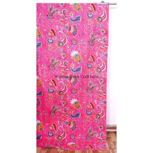 Couvre-lit Kantha imprimé paon fait main du Rajasthan, vintage, écologique, toutes saisons, double taille, 100% coton biologique - Product Image 3