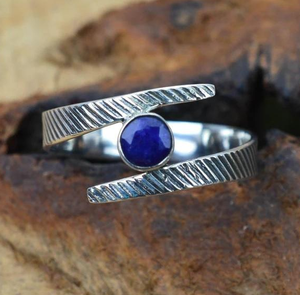 Bague Ronde en Saphir Bleu, Argent Sterling 925, Bijou Fait Main, Pierre de Naissance de Septembre, Cadeau pour Femme, Usage Quotidien, Fournisseur en Gros - Product Image 2