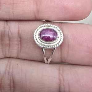 Anillo de Rubí Ovalado Natural, Plata de Ley 925, Joyería Hecha a Mano, Regalo de Piedra de Nacimiento de Julio para Mujer - Product Image 5