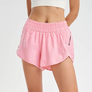 Shorts Deportivos Rosados Lisos para Gimnasio, Shorts de Yoga para Mujer, Shorts Deportivos con Logotipo Personalizado, Shorts Cortos para Correr - Product Image 6