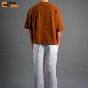 Camiseta Corta de Corte Cuadrado con Logotipo Personalizado, Estilo Urbano, para Hombre, 100% Algodón Pesado, Corte Holgado, Ecológica - Product Image 4