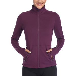 Vestes de yoga pour femmes respirantes à séchage rapide en Spandex/Nylon avec fermeture éclair frontale, grandes tailles, vêtements de sport actifs pour l'entraînement, les activités de plein air et le fitness - Product Image 6