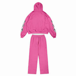 Survêtement unisexe personnalisé 2026 – Écologique, respirant, style streetwear – Sweat à capuche zippé et pantalon ample à cordon de serrage - Product Image 5