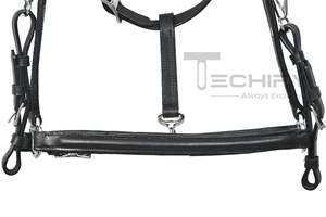 Harnais de cheval en cuir de qualité supérieure avec sangles réglables |   Collier de dressage équestre durable pour l'entraînement et la manipulation - Product Image 5