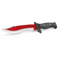 Couteau Bowie d'extérieur avec étui en cuir, qualité supérieure, acier Damas fait main, couteau Rambo Bowie, garde en laiton, manche en bois et corne
