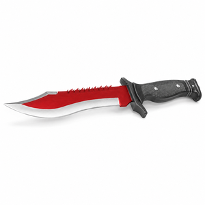 Couteau Bowie d'extérieur avec étui en cuir, qualité supérieure, acier Damas fait main, couteau Rambo Bowie, garde en laiton, manche en bois et corne - Product Image 5