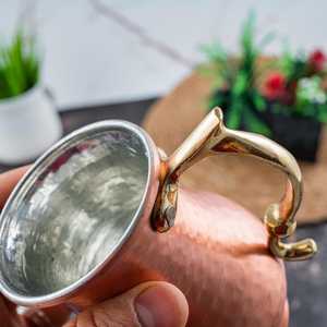 Handmade <b>Copper</b> Moscow Mule Mug: Vintage Style Drinkware, Enamel Moscow Mule <b>Cup</b>, Custom Engraved Cocktail Mug, Grooms - Product Image 4