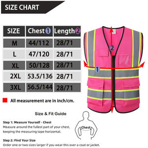 Chaleco de seguridad de alta visibilidad para trabajadores de servicios públicos, chaleco de seguridad con cinta reflectante para la industria, chaleco de seguridad de alta visibilidad con tela resistente. - Product Image 2