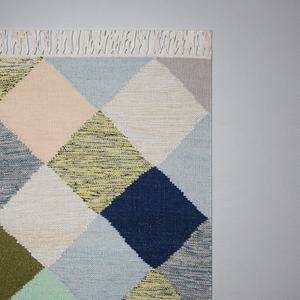 Alfombra Kilim de Lana Hecha a Mano con Patrón Abstracto, Ecológica, Apta para Mascotas, Multicolor, Tejido Plano para Sala de Estar - Product Image 4