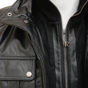 Veste en cuir pleine fleur de qualité supérieure pour homme, style motard vintage, coupe-vent, respirante, imperméable, col montant, style urbain - Product Image 3