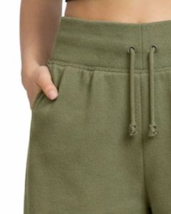 Pantalon de jogging ample en molleton vert olive pour femme, taille élastique avec cordon de serrage, décontracté, doux et confortable pour la détente - Product Image 4