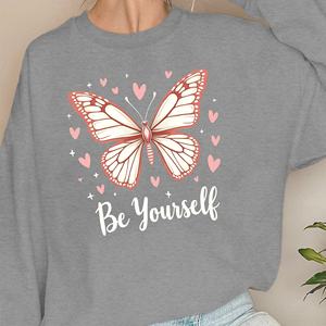 Papillon avec Be Yourself texte sweats pour femmes - Product Image 2