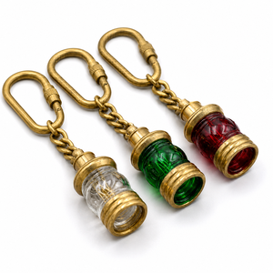 <b>Vintage</b> Brass Lantern Keychain Nautical Marine Lantern <b>Key</b> Ring Maritime Collectible Gift Accessory - Product Image 1