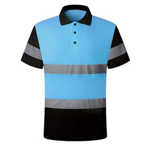 Customize Design Polyester Safety Polo Shirt Hi Vis <b>Security</b> Uniform Yellow Navy Reflective Uniform Polo Shirts High Quality - Product Image 3