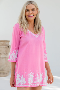 Blusa Estilo Vintage Boho, Manga Corta, Verano, Algodón Orgánico, Túnica Hecha a Mano, Bordado Mexicano, Ecológica, para Mujer - Product Image 3