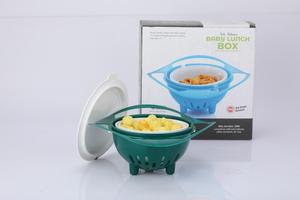 ชามหมุนได้ 360 องศา Zenara Magic Modern Universal Plastic Reusable Gyro Bowl ป้องกันการหกเลอะเทอะ ชุดภาชนะสำหรับป้อนอาหารเด็ก พร้อมฝาปิด สำหรับเด็กวัยหัดเดินและเด็กเล็ก - Product Image 4