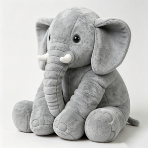 Peluche de elefante gris personalizado, elefante de peluche sentado, elefante de peluche para calmar a bebés, elefante de peluche con orejas grandes y suaves para abrazar. - Product Image 4