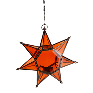 Star <b>Lanterns</b> Colored Full Glass Finishing Hanging Star T-light <b>Holder</b> for Home Festive and Indoor Decor <b>Candle</b> Stand - Product Image 1