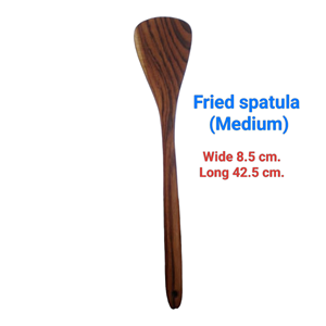 Espátula para freír de tamaño mediano, utensilio de cocina de madera, 100% madera de teca ecológica, apta para alimentos, ligera, la más duradera, hecha en Tailandia - Product Image 2