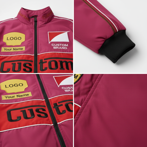 เสื้อแจ็คเก็ตแข่งรถปักโลโก้ตามสั่ง สไตล์สตรีทแวร์สำหรับผู้ชาย แจ็คเก็ตบอมเบอร์ปักลาย ผู้ผลิต OEM - Product Image 5