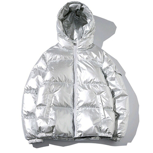 Wholesale Custom Winter Plus Size Men Puffer Jackets Hooded <b>Bubble</b> Jacket Glossy Shiny Quilting Down <b>Coat</b> - Product Image 1