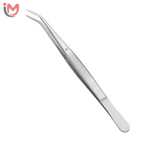 Pince à épiler courbée en acier inoxydable à texture lisse pour extensions de cils, marque privée, échantillon gratuit pour faux cils - Product Image 1