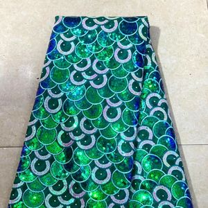 Tela de encaje bordado africano, tela de organza, malla de lentejuelas, textil para vestidos de moda, abastecimiento, exportación, comercio, comprador, EE. UU. - Product Image 1