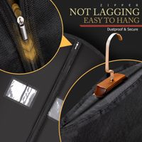 Housse de costume noire non tissée de 40 pouces avec fenêtre pour carte d'identité, poche transparente, logo personnalisé, sangle en PU, pliable, sac de rangement pour vêtements