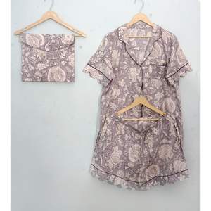 Conjuntos de Pijamas de Algodón 100% Puro, Lujosos, Elegantes, Románticos, Clásicos, Vintage, para Invierno y Verano, con Estampado a Mano, Tipo Canguro - Product Image 1