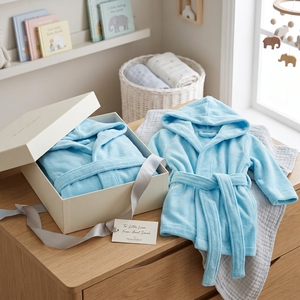 Albornoz con capucha para niños y adolescentes, de terciopelo tejido de algodón absorbente, ecológico, para piscina y playa, bata de cambio portátil para armario - Product Image 6