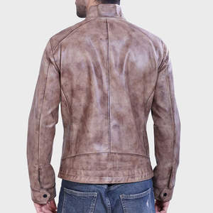 Chaqueta de Cuero Casual para Hombre con Logotipo Frontal, Prenda Exterior Elegante, Impermeable y Ecológica, Moda Urbana - Product Image 3