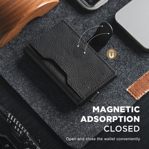 TILONSTAR TVC207P Billeteras Para Hombre Anti-RFID Pop up <b>Wallet</b> Metal Aluminum Business Card Case Genuine Leather Card <b>Holder</b> - Product Image 6