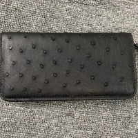 Portefeuille fin en cuir de luxe en peau d'autruche pour hommes et femmes, porte-cartes de créateur, vente en gros