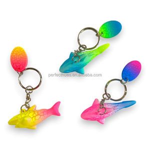 Tiburón encantos Animal patrón UV impreso Durable PS Material recuerdo regalo océano tema llavero - Product Image 2