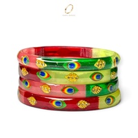 Set Gelang Akrilik Transparan Mewah Motif Merak Kashmir untuk Wanita, Koleksi Pakaian Pesta dan Festival, Harga Grosir