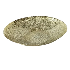 Plateau de service ovale décoratif en métal texturé gaufré attrayant, plat de présentation pour aliments, idéal pour les mariages et les tables de desserts - Product Image 3