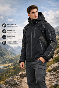 Veste Softshell Imperméable et Coupe-Vent pour Hommes en Spandex/Polyester, Idéale pour la Randonnée et les Vêtements de Travail en Plein Air - Product Image 2