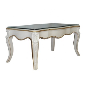 Bàn trà kiểu Pháp Bàn cà phê bằng gỗ bàn trung tâm cổ điển được thiết kế để trang trí phòng khách cổ và nội thất căn hộ - Product Image 6