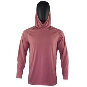 Camisa de Pesca con Capucha de Manga Larga Azul Claro para Hombre, Protección Solar UPF 50, Anti-UV, Color Sólido, Estilo Pullover - Product Image 3