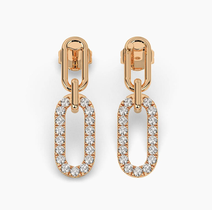 <b>Fine</b> 14KT Rose Gold IGI Certified Lab Grown Diamond Ethnic Engagement <b>Earrings</b> for Women Elegant Party Wear Jewelry Collection - Product Image 2
