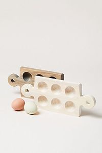 Support à œufs en bois de style farmhouse, présentoir à œufs pour comptoir, décoration de cuisine moderne, utilisation quotidienne - Product Image 3