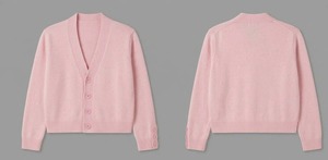 Cárdigan de Punto Unisex Rosa con Cuello en V, Manga Larga, Botones al Frente, Modelo HS-101 HAMILO SPORTS - Product Image 1