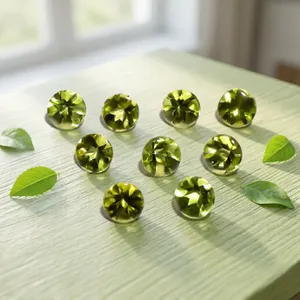 Pierre de péridot verte naturelle de haute qualité 10 mm - Pierre précieuse facettée de luxe AAA pour bijoux personnalisés DIY, articles pour colliers 4 mm - Product Image 2