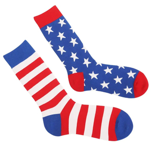 Chaussettes d'été décontractées pour adultes, motif drapeau américain, rayures rouges, blanches et bleues, étoiles, respirantes, tricotées, différents motifs - Product Image 3