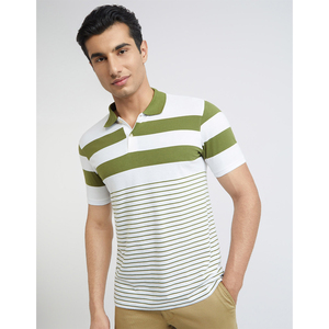 Polo brodé rayé unisexe de haute qualité à manches courtes pour homme, séchage rapide, décontracté, pour le sport, style streetwear, vente en gros - Product Image 1