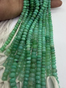 Perles Rondelles Facettées en Chrysoprase Naturel 8-9mm, Fil de 16 Pouces, Pierre Précieuse Verte pour la Fabrication de Bijoux, Fournisseur en Gros - Product Image 2