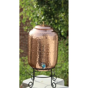 Distributeur d'eau en cuivre ATTRO avec couvercle, design martelé, grande capacité, pour usage domestique - Product Image 4