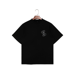 T-shirt graphique en strass, coupe oversize, coton épais, style Y2K streetwear hip-hop, délavé, unisexe, impression par transfert thermique - Product Image 1